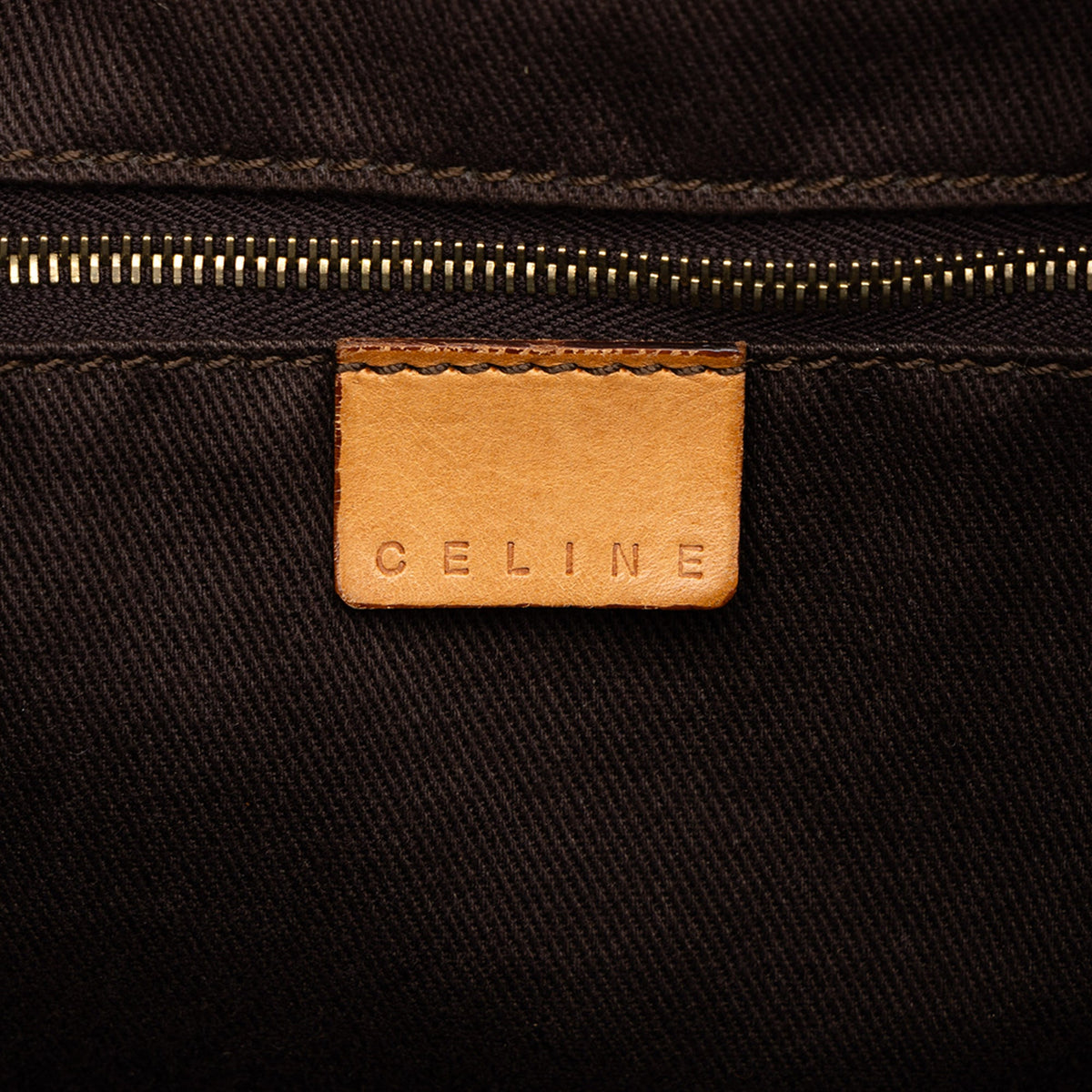 Celine Macadam Coated Canvas Boston Bag — Brown