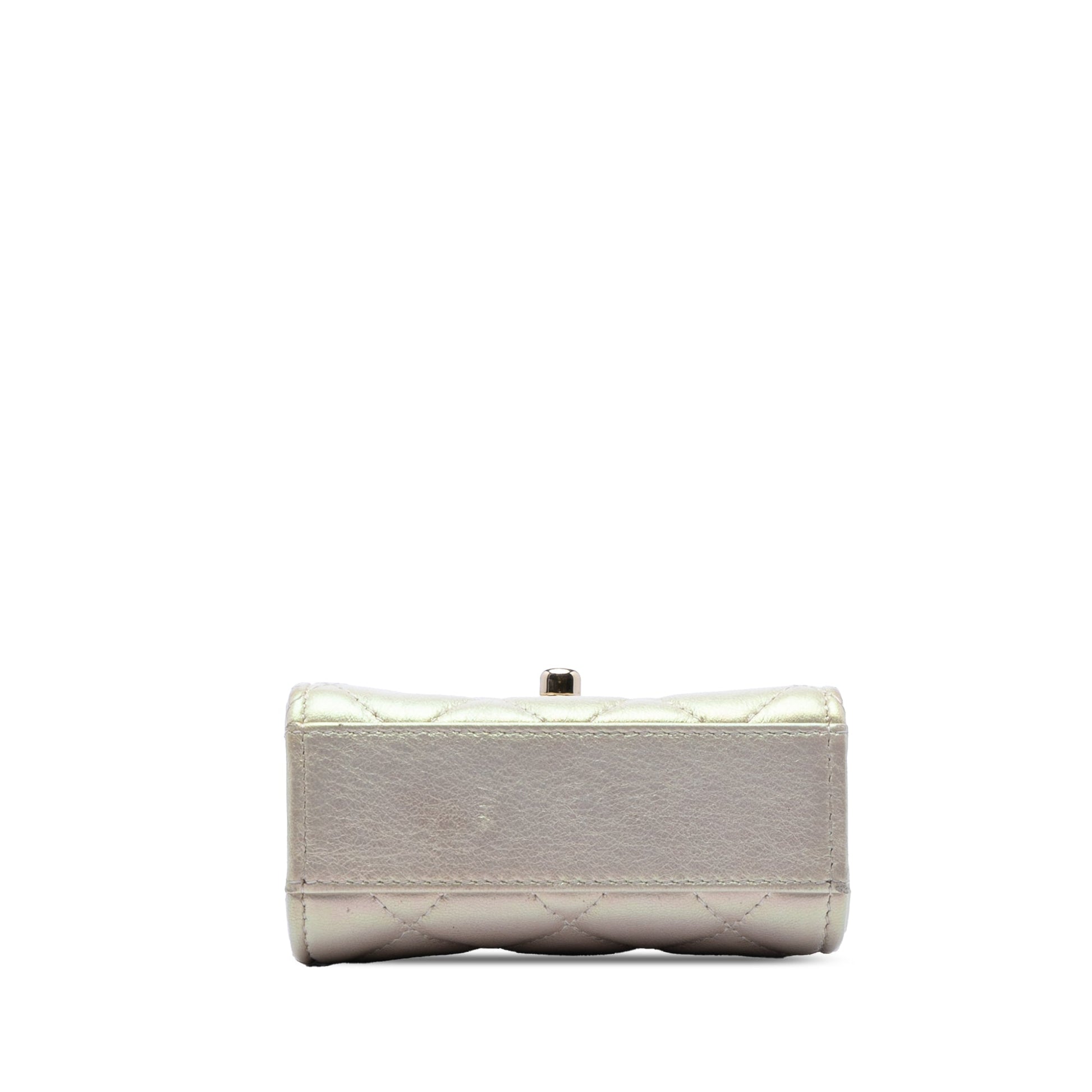 Chanel CC Quilted Iridescent Lambskin Phone Holder with Chain