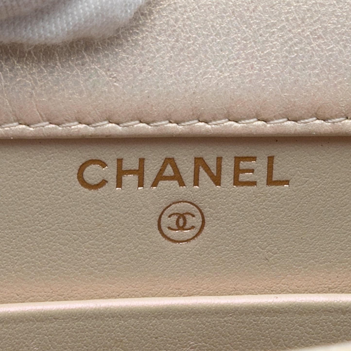 Chanel CC Quilted Iridescent Lambskin Phone Holder with Chain