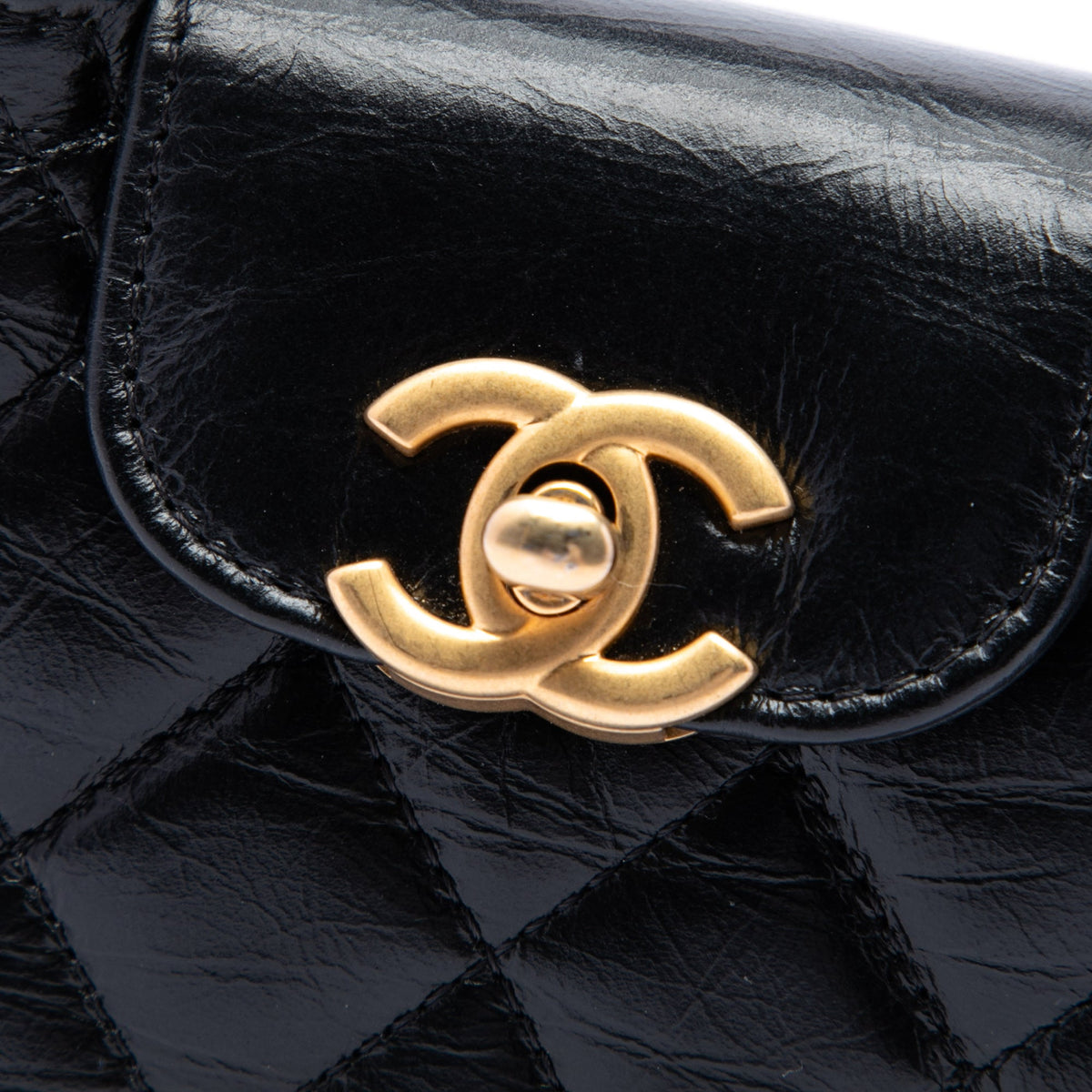 Chanel Nano Aged Calfskin Kelly Shopper Bag — Black