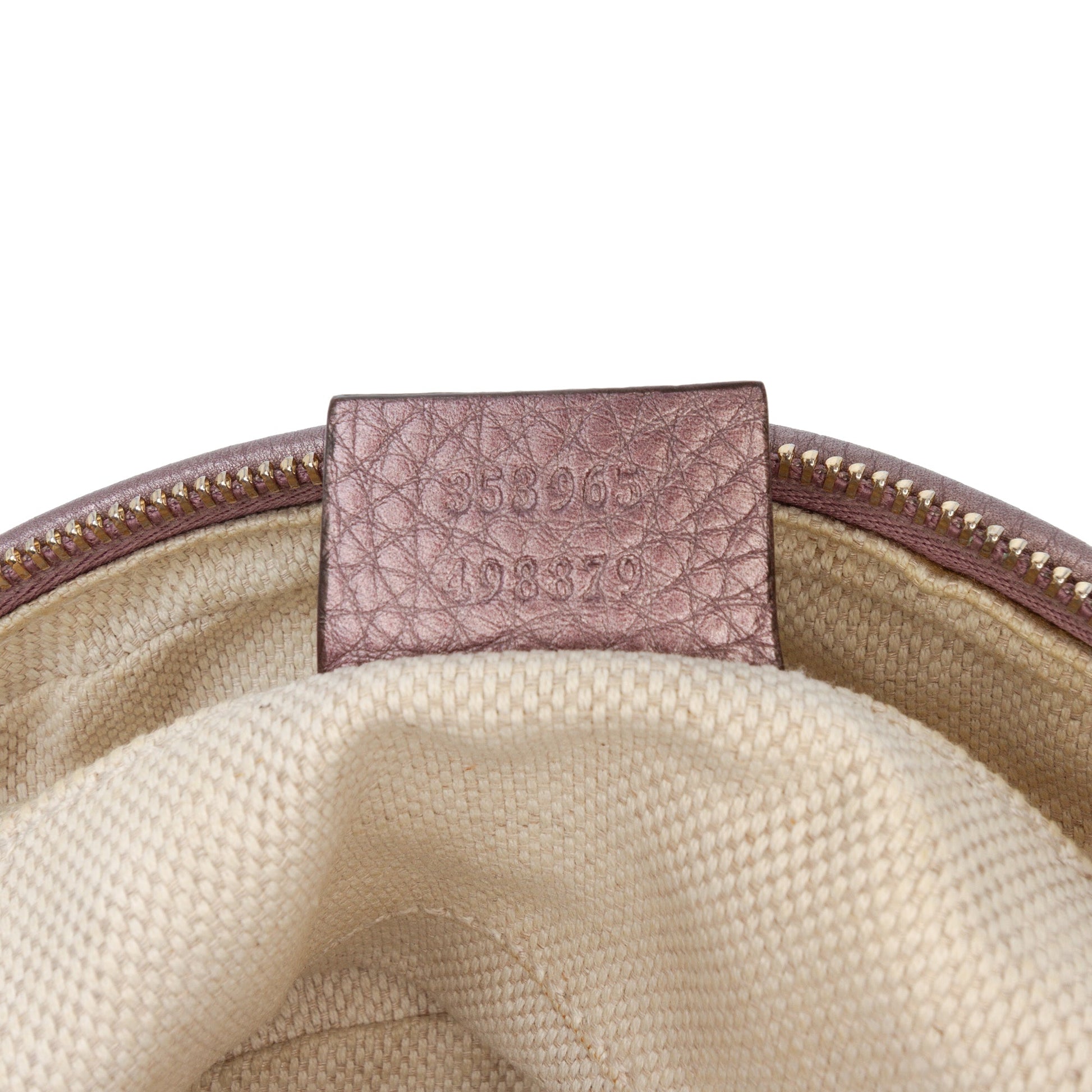 Gucci Mini Metallic Pebbled Calfskin Soho Chain Crossbody