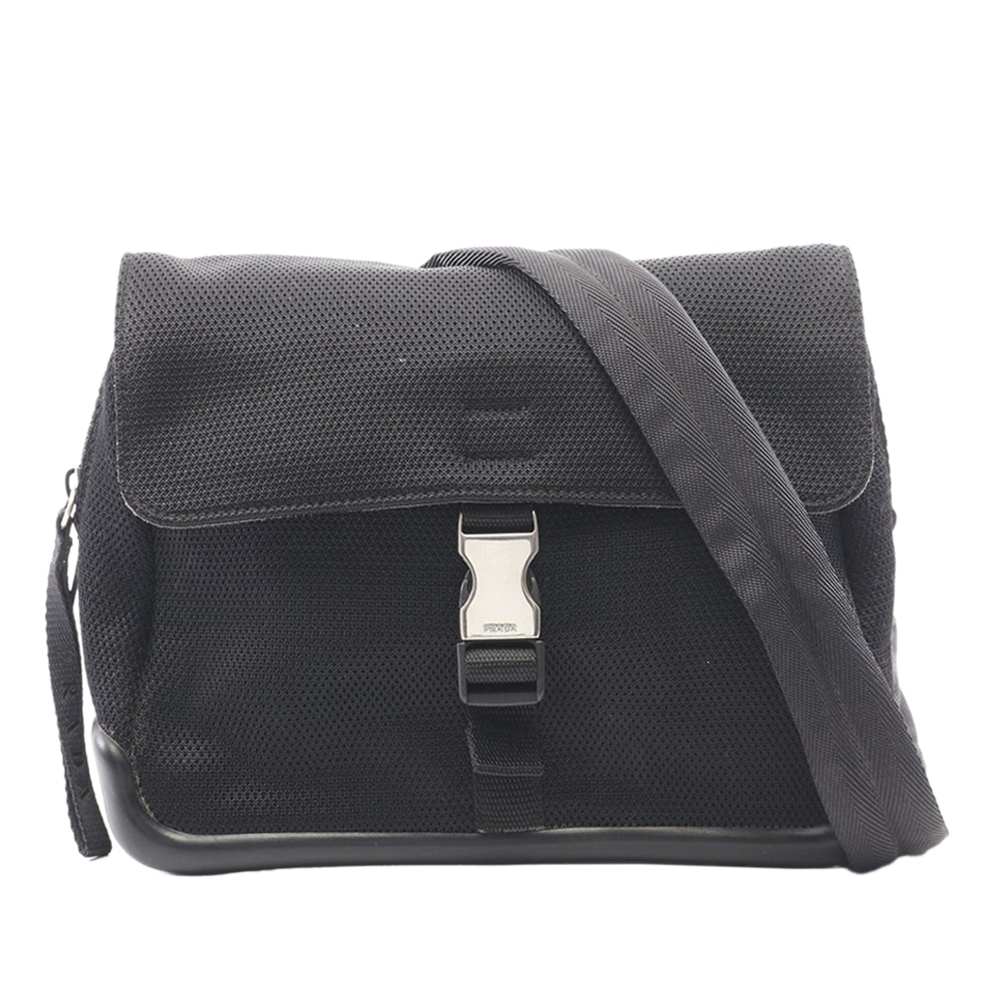 Prada Mesh Buckle Messenger Bag