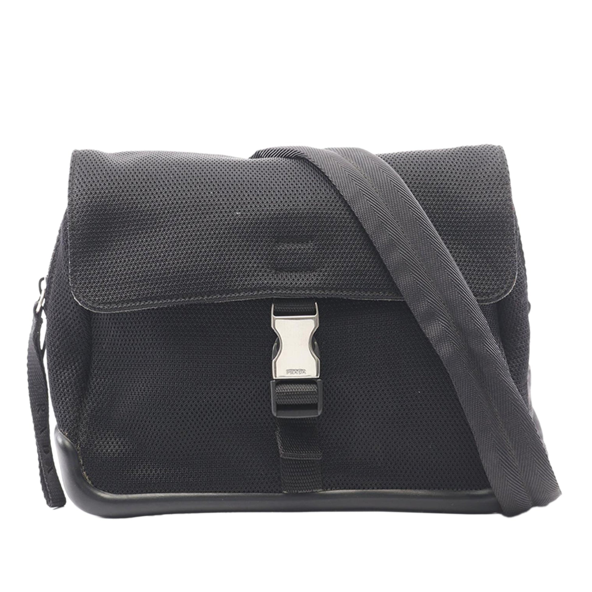 Prada Mesh Buckle Messenger Bag
