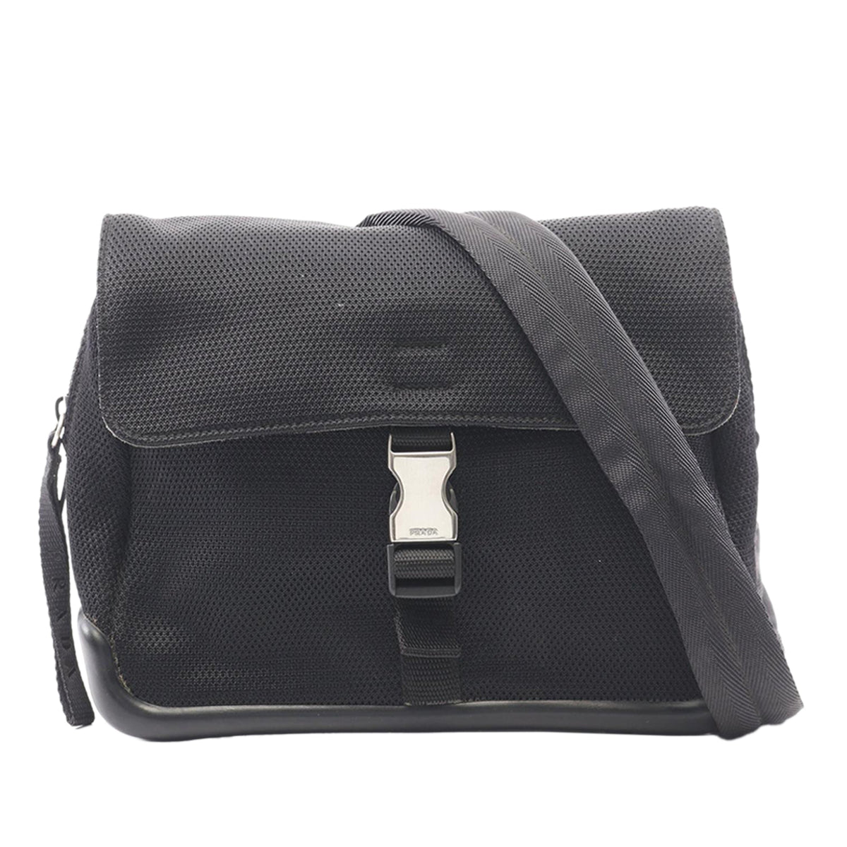 Prada Mesh Buckle Messenger Bag