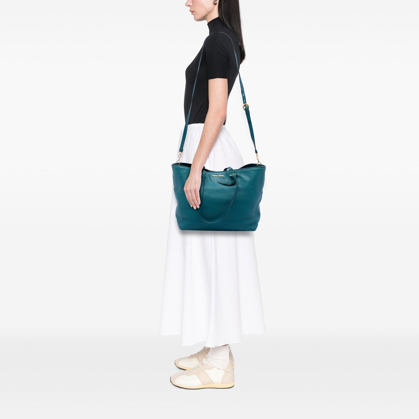 Miu Miu Large Vitello Daino Convertible Shopper Tote