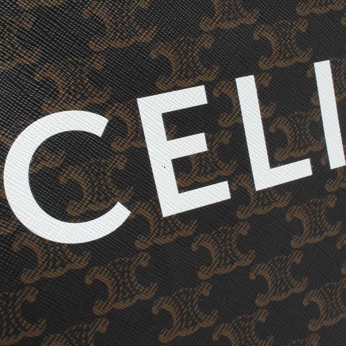 Celine Medium Triomphe Coated Canvas Vertical Cabas Tote — Brown