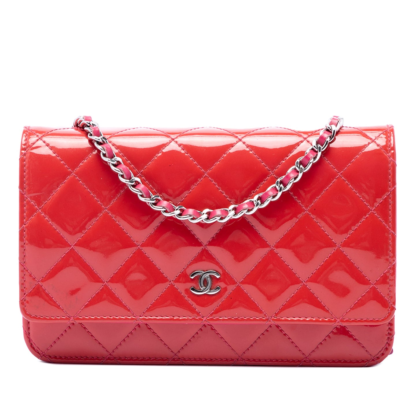 Chanel Bicolor Classic Patent Wallet On Chain
