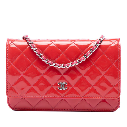 Chanel Bicolor Classic Patent Wallet On Chain
