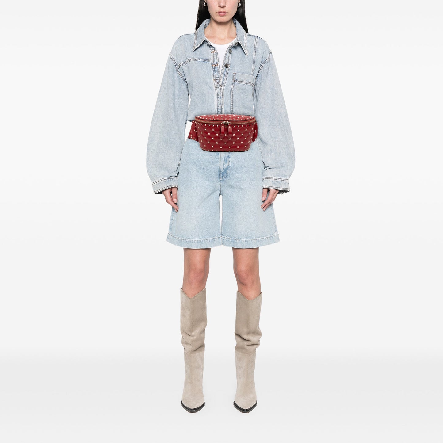 Nappa Rockstud Spike Belt Bag