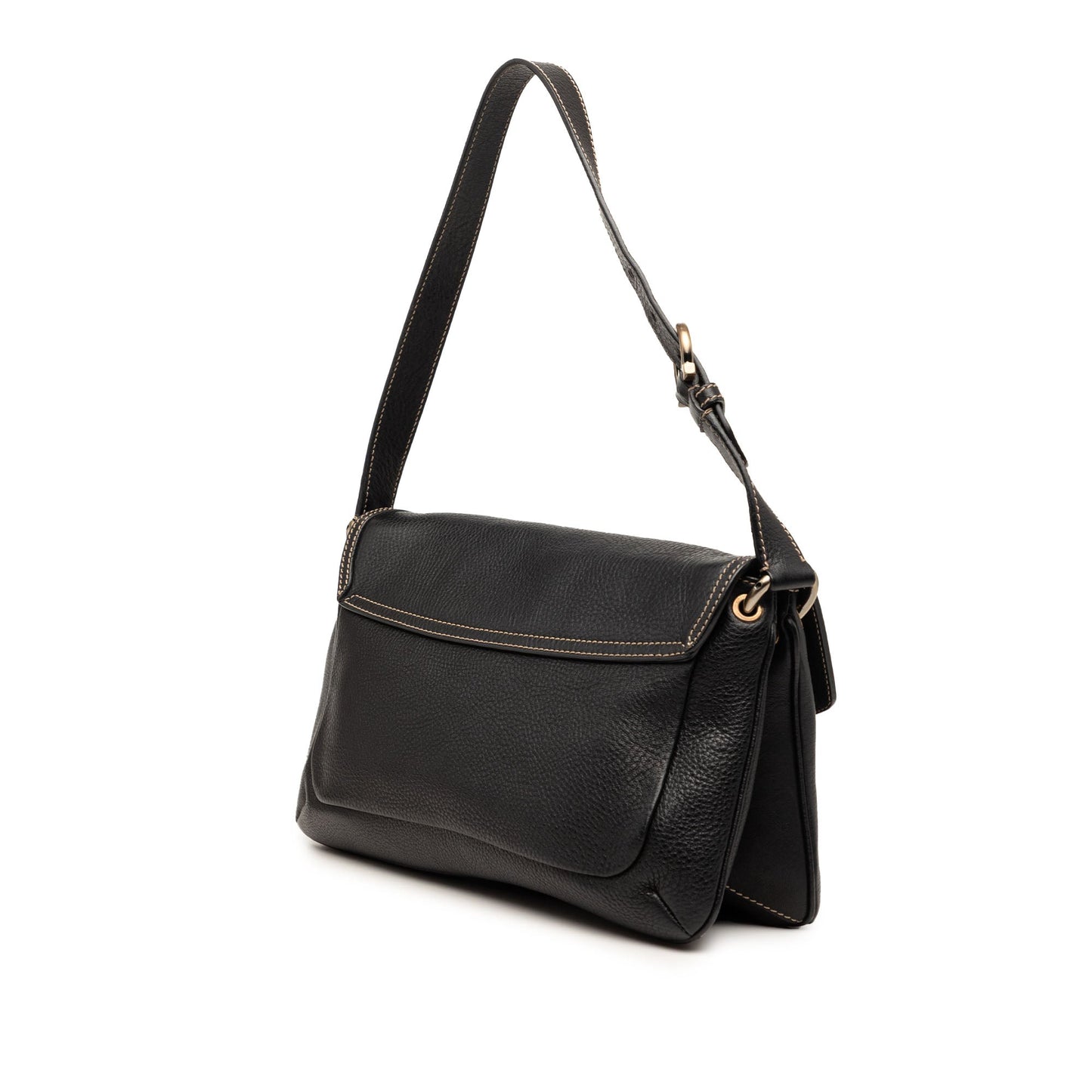 Ferragamo Leather Double Gancini Shoulder Bag