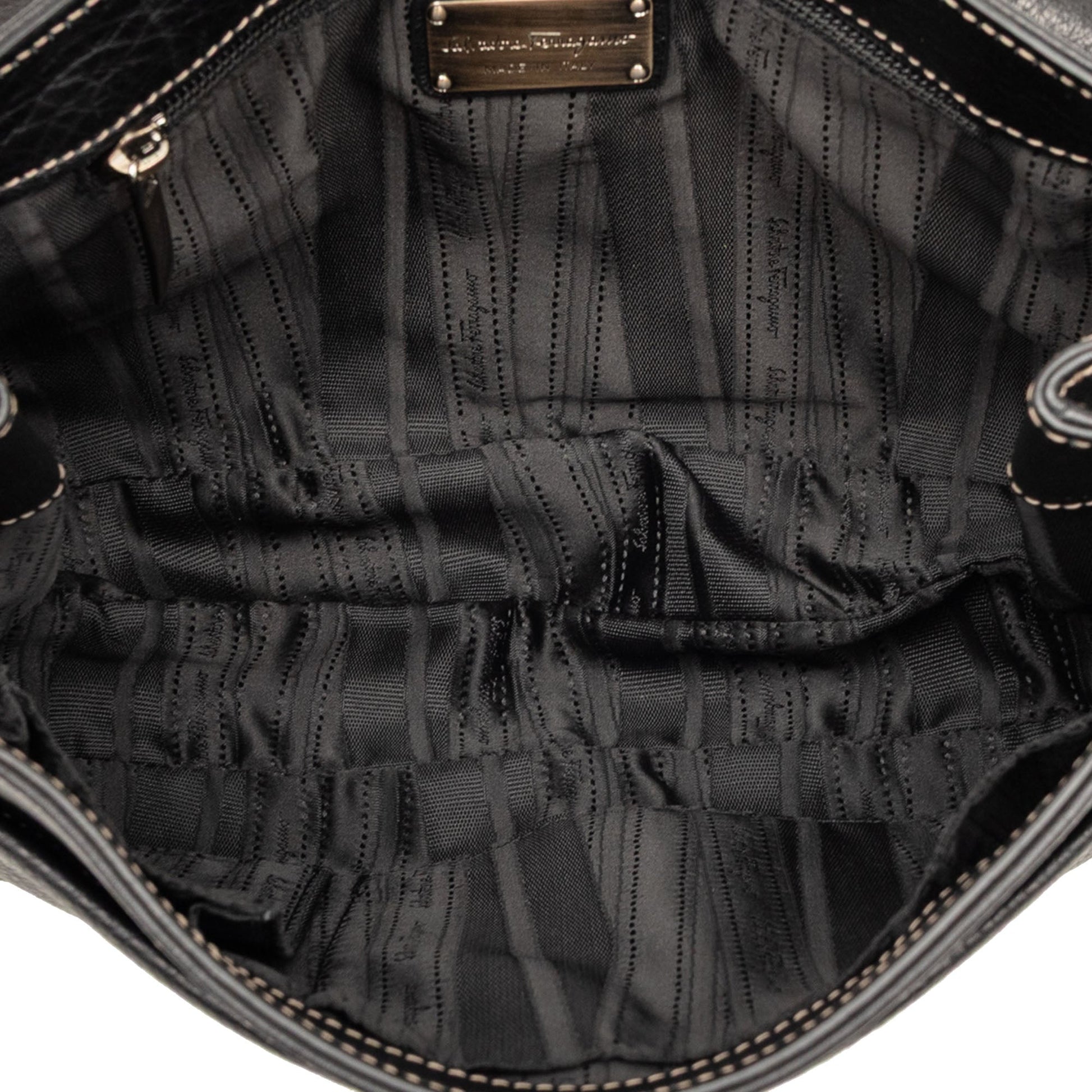 Ferragamo Leather Double Gancini Shoulder Bag