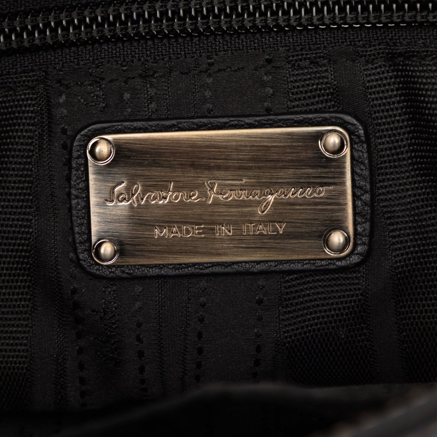 Ferragamo Leather Double Gancini Shoulder Bag
