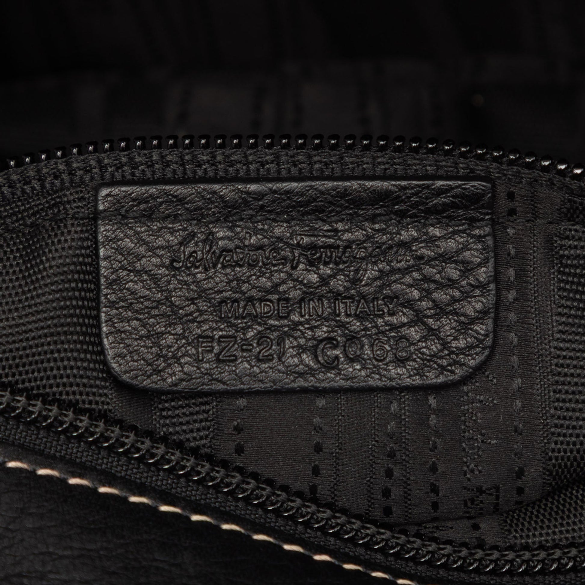 Ferragamo Leather Double Gancini Shoulder Bag
