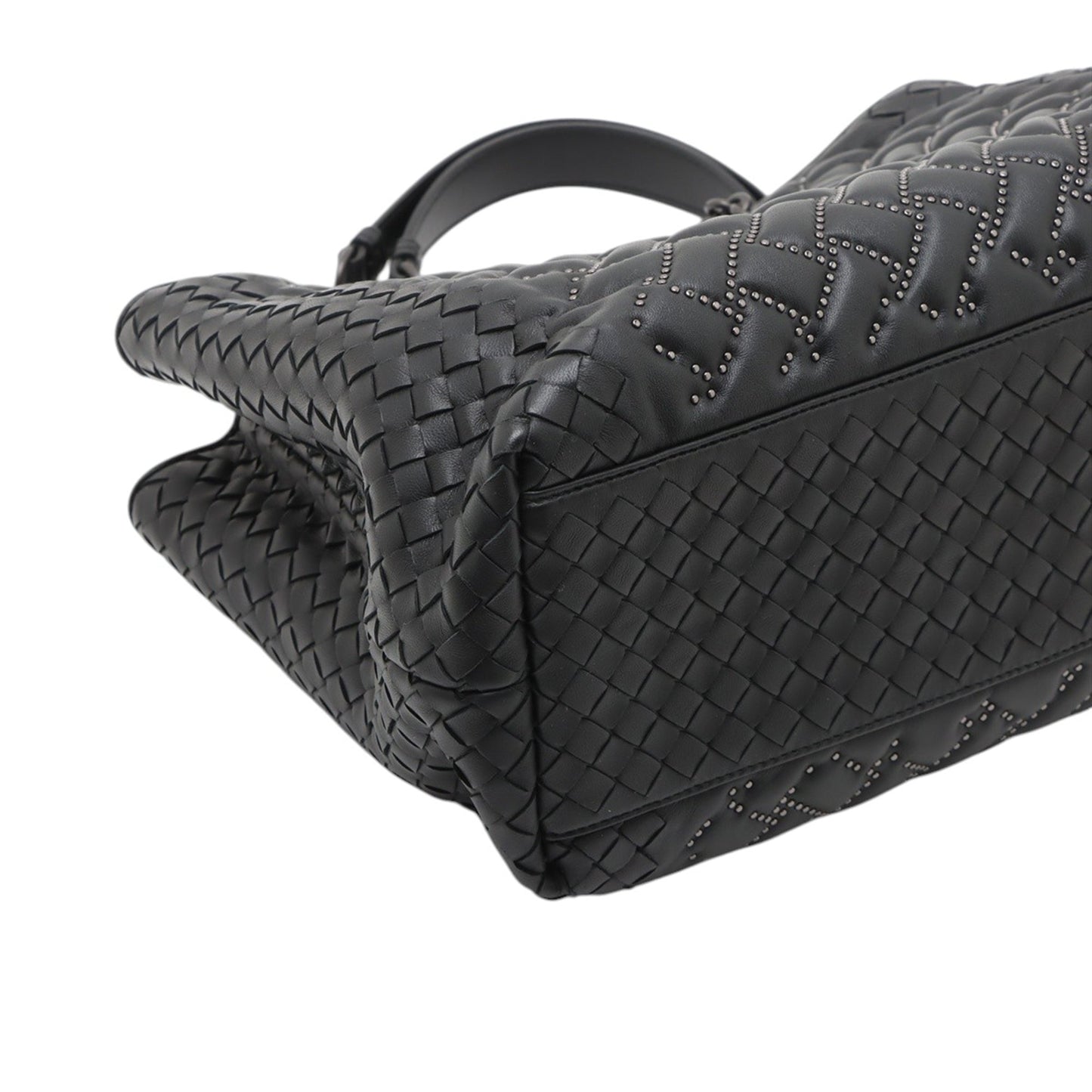 Bottega Veneta Studded Leather Intrecciato Chain Tote