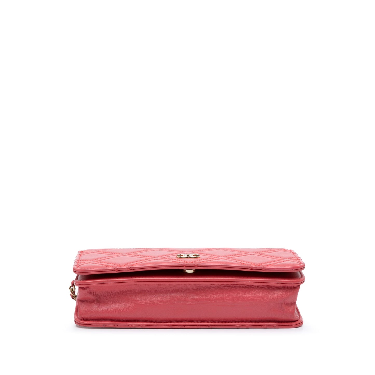 Chanel CC Quilted Lambskin Double Stitch Tassel Wallet On Chain
