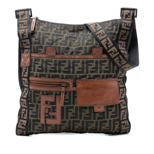 Fendi Zucca Canvas FF Flat Messenger Bag