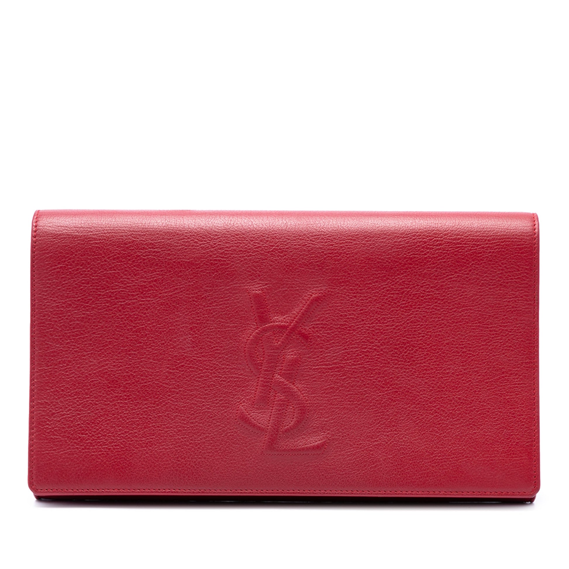 Saint Laurent Large Leather Belle de Jour Clutch