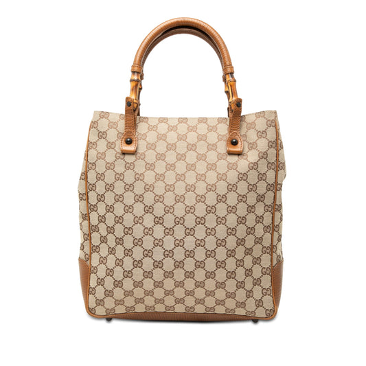 Gucci GG Canvas Bamboo Tote