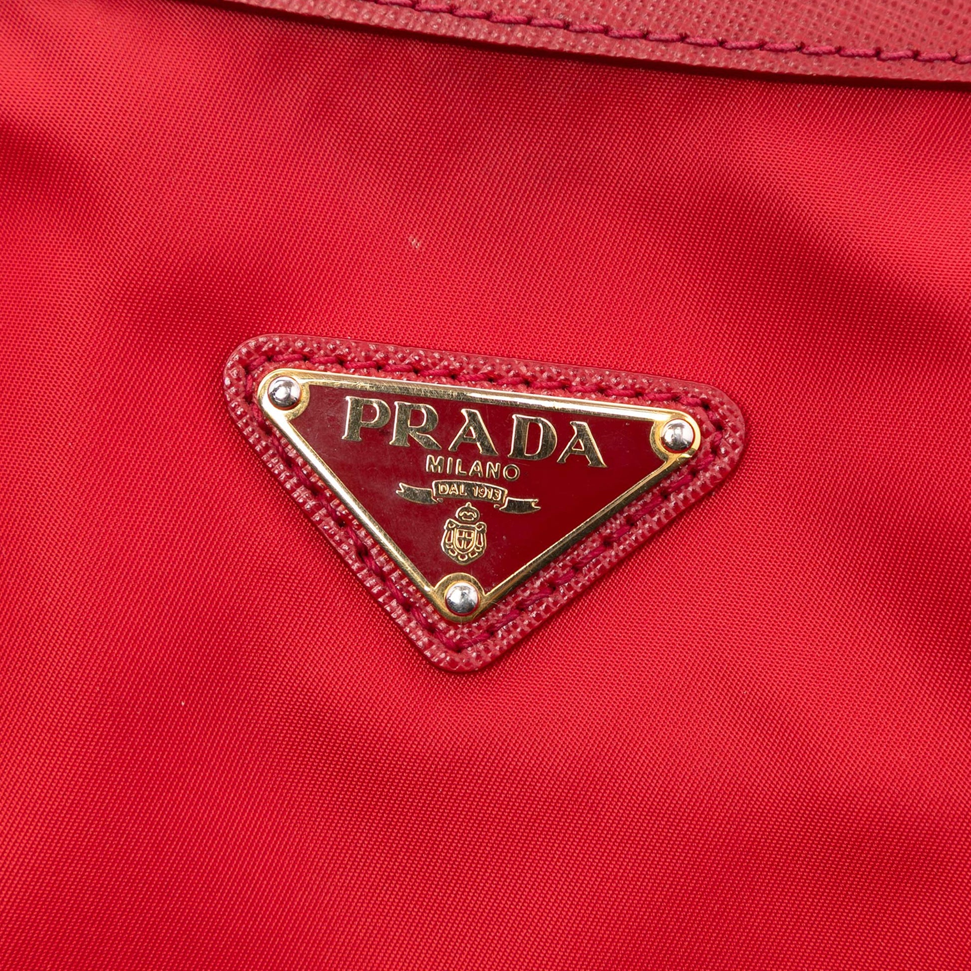 Prada Saffiano Trimmed Tessuto Zip Top Crossbody