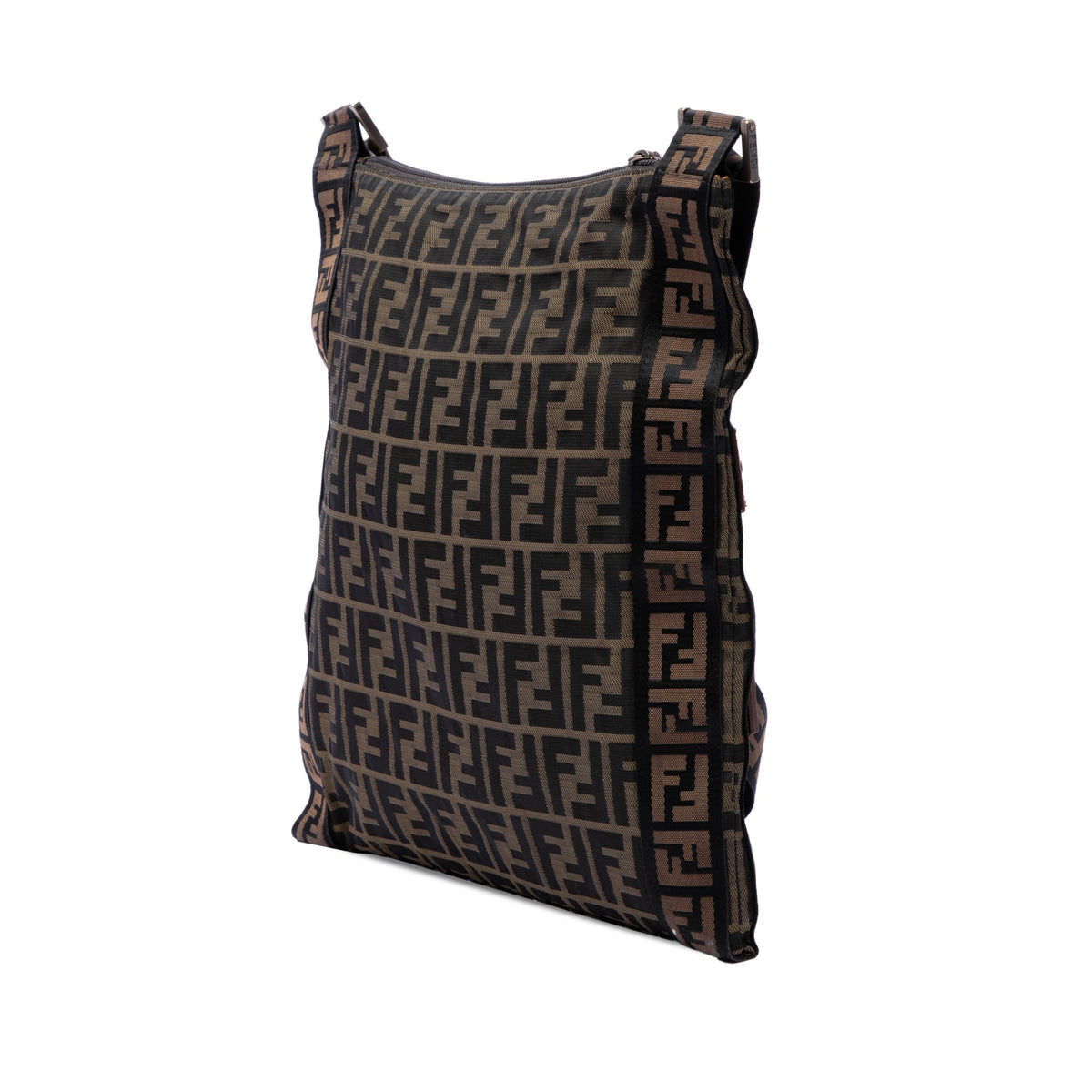 Fendi Zucca Canvas FF Flat Messenger Bag