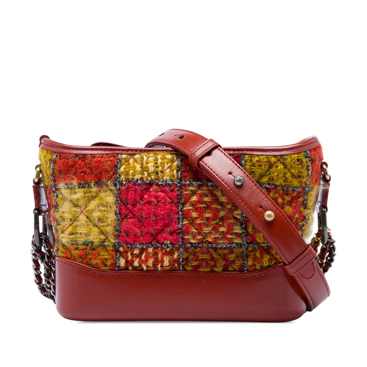 Chanel Small Tweed and Lambskin Gabrielle Crossbody — Red