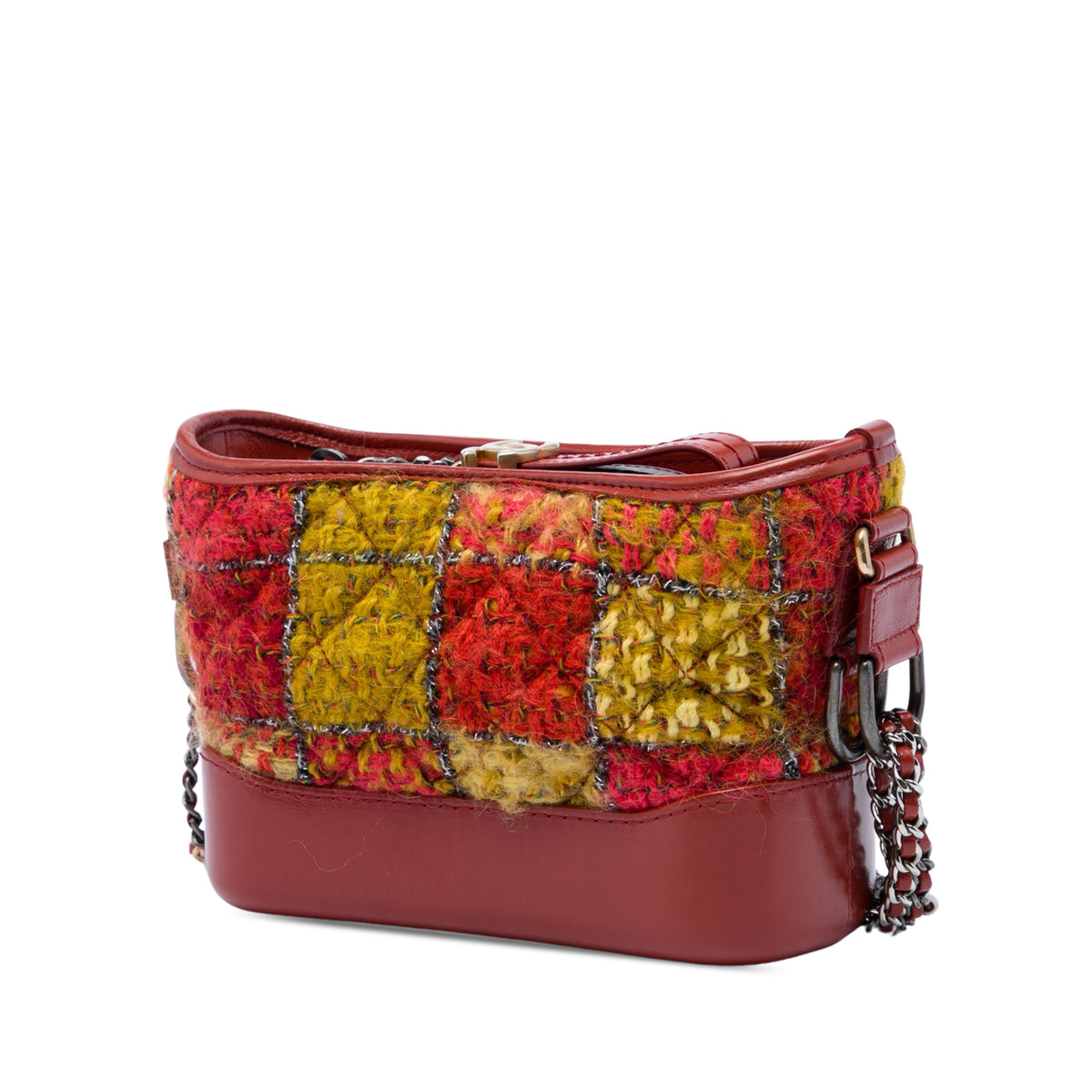 Chanel Small Tweed and Lambskin Gabrielle Crossbody — Red