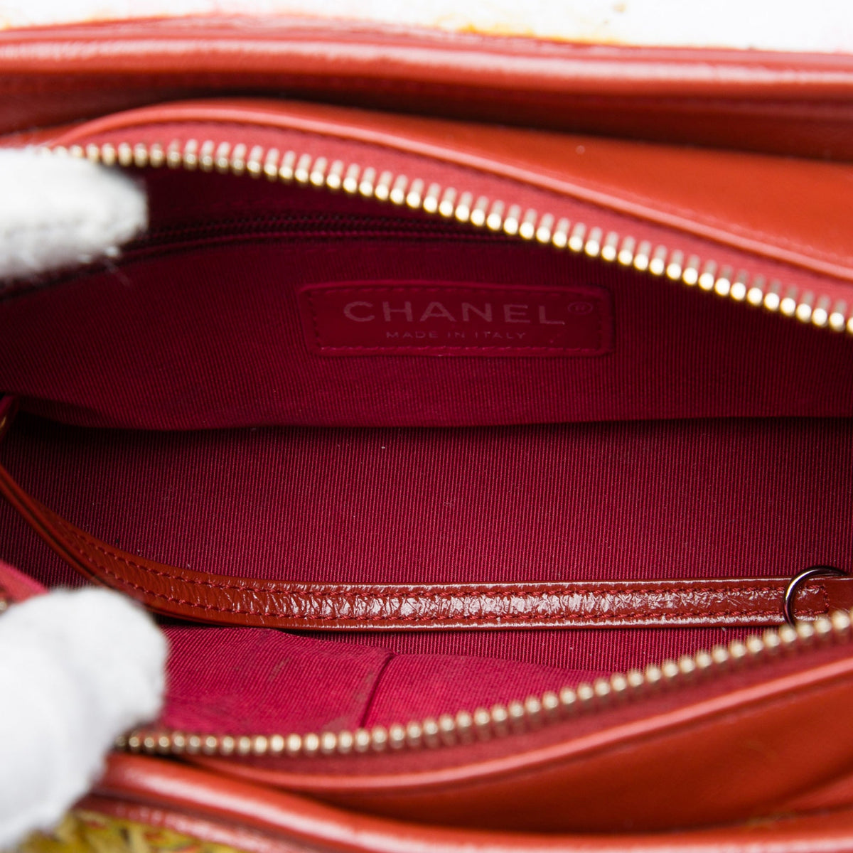 Chanel Small Tweed and Lambskin Gabrielle Crossbody — Red