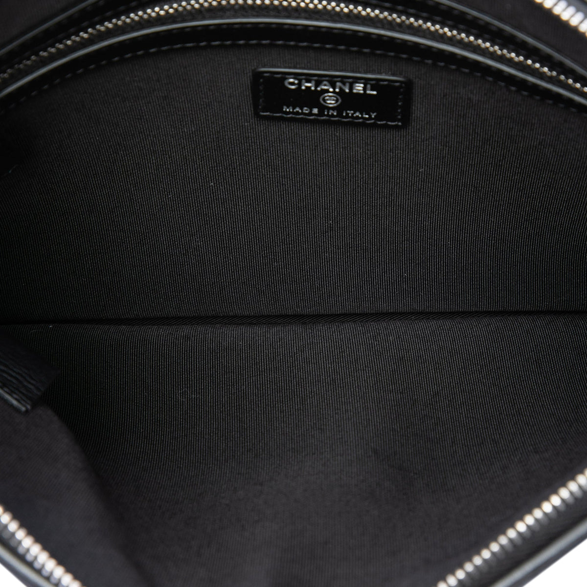 Chanel Medium Wool Felt Deauville O Case Clutch