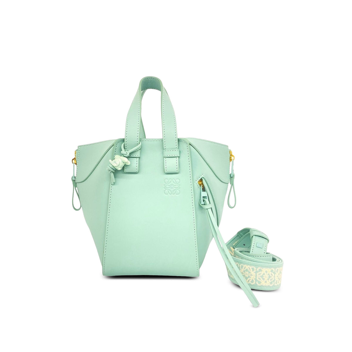 LOEWE Soft Grained Calfskin Compact Hammock Bag — Green