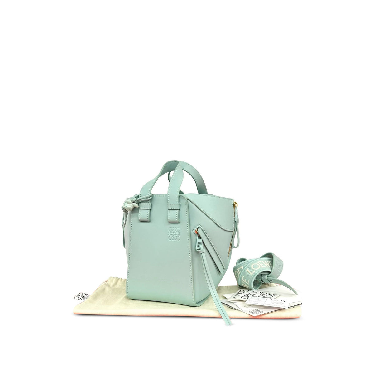LOEWE Soft Grained Calfskin Compact Hammock Bag — Green