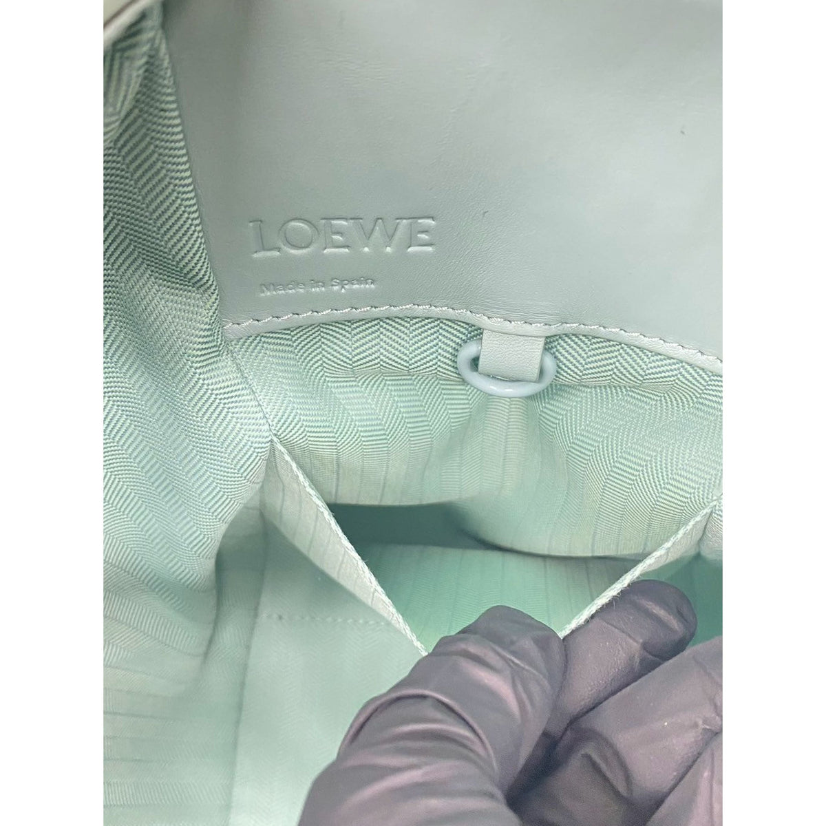 LOEWE Soft Grained Calfskin Compact Hammock Bag — Green