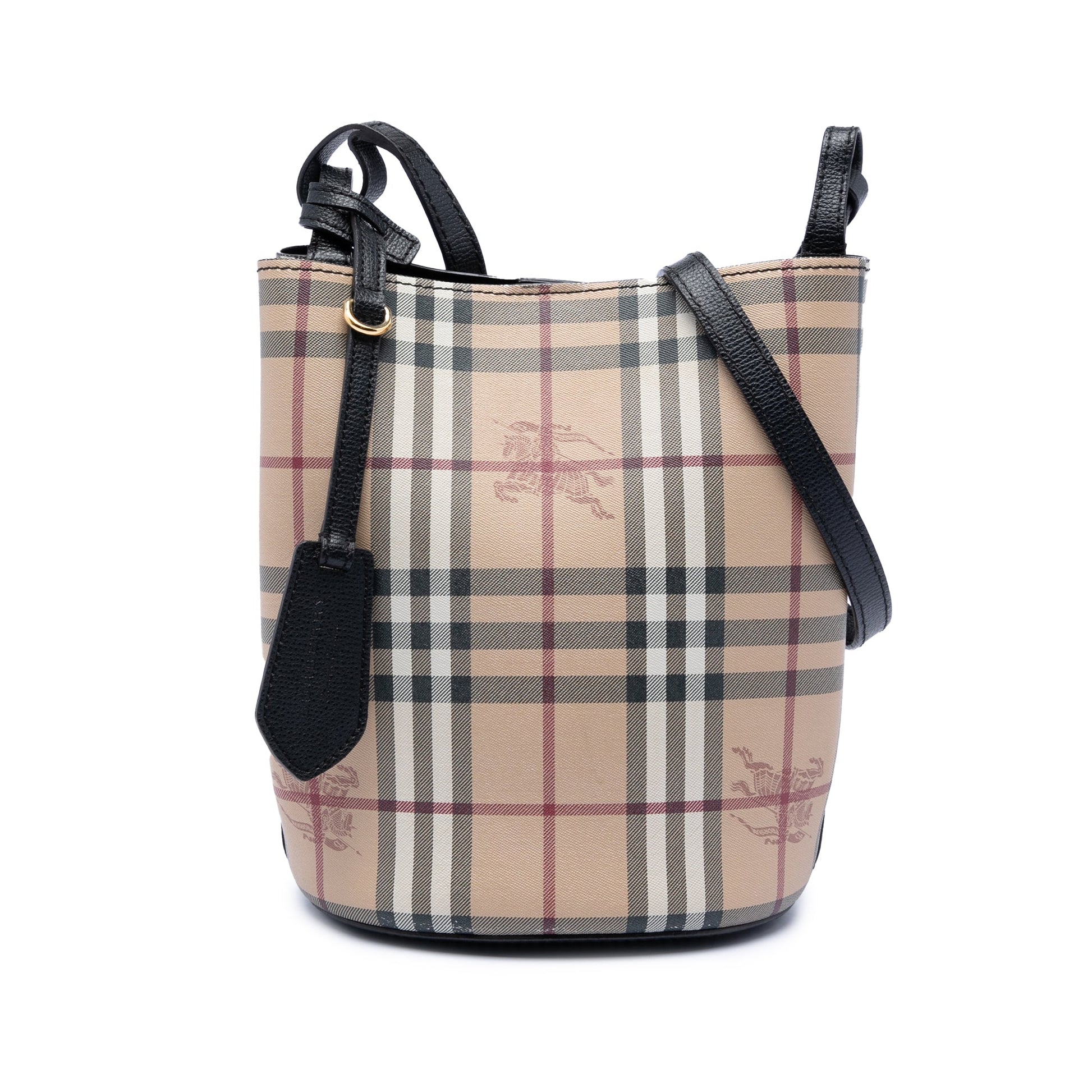 Burberry Haymarket Check Coated Canvas Lorne Bucket Bag
