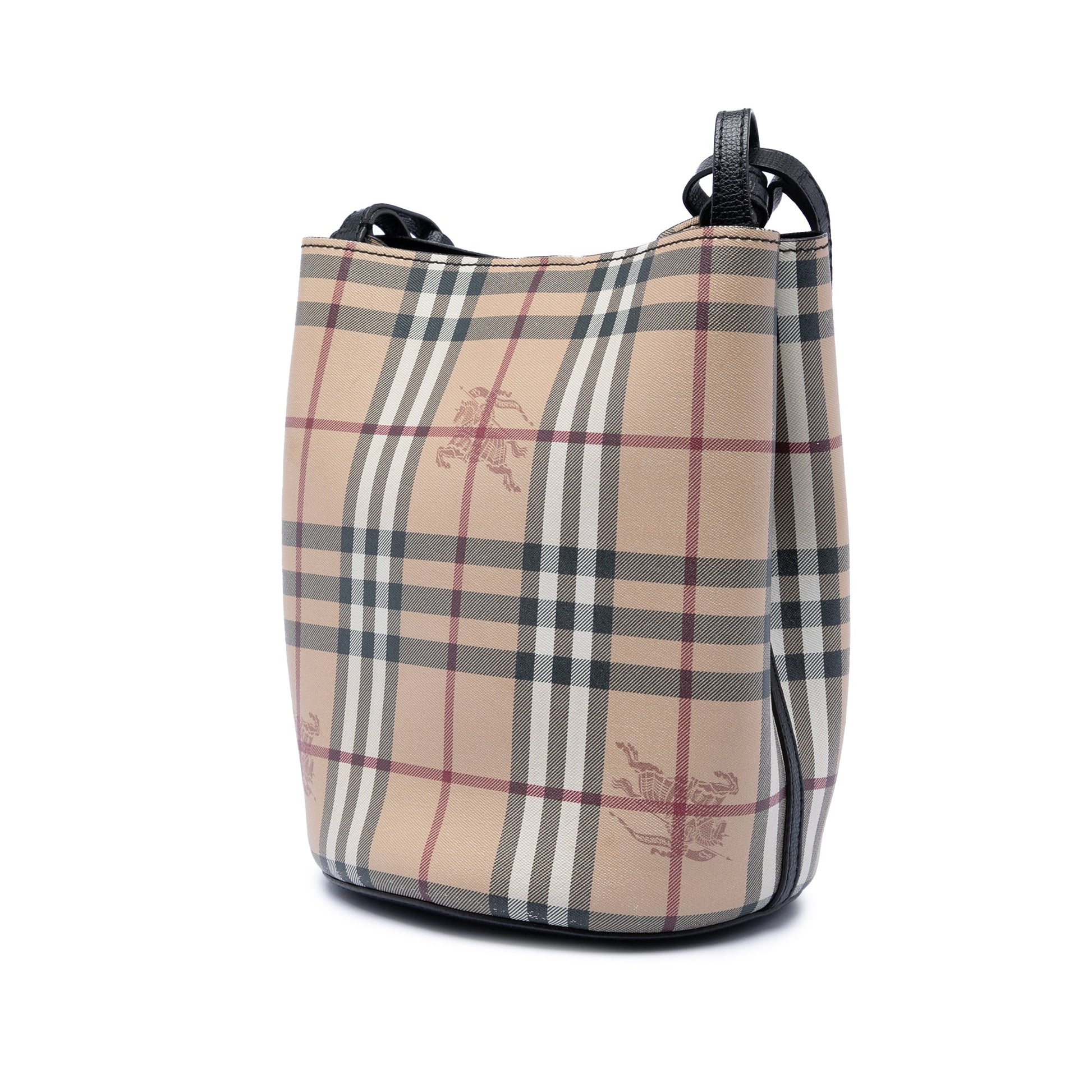 Burberry Haymarket Check Coated Canvas Lorne Bucket Bag