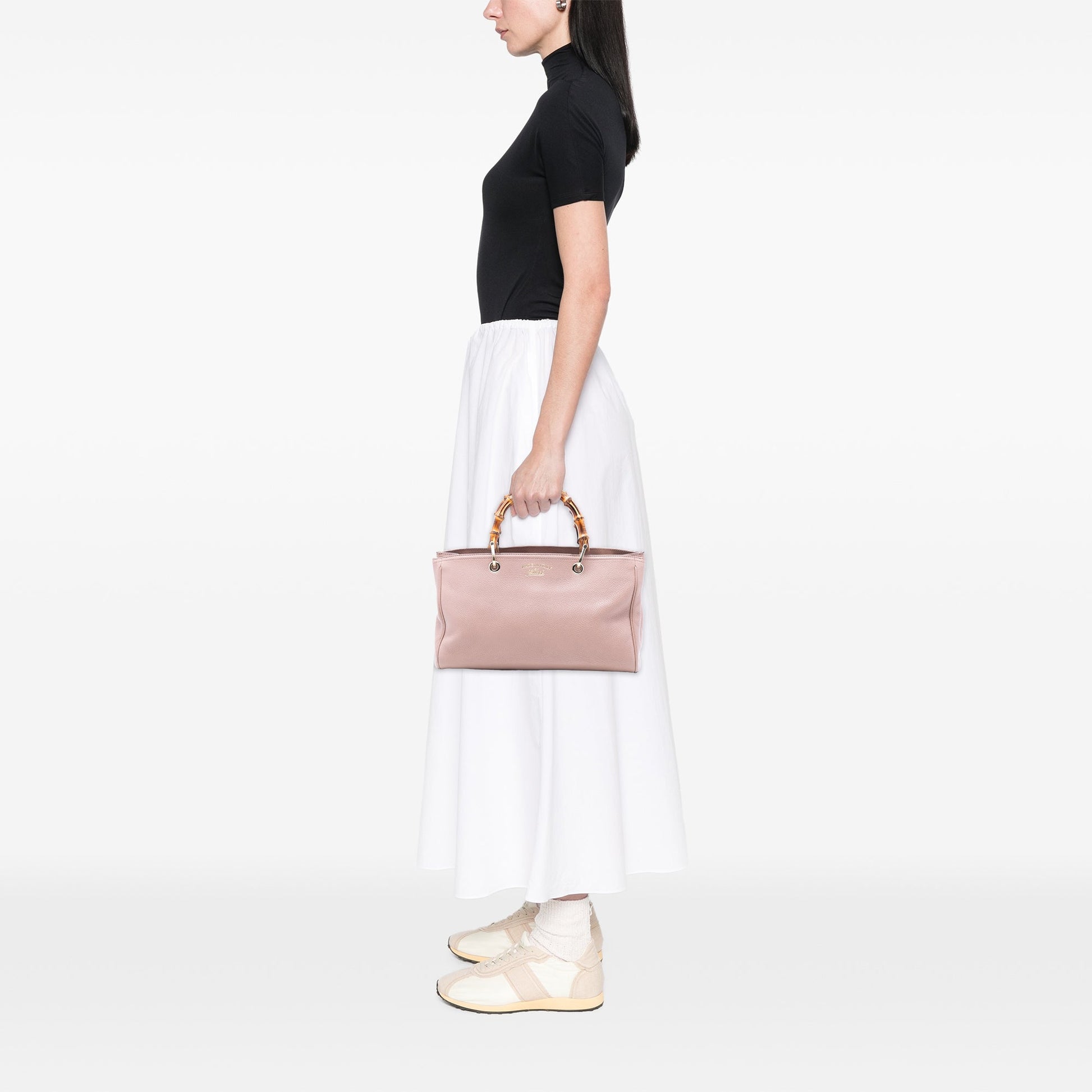 Gucci Medium Calfskin Bamboo Shopper Satchel