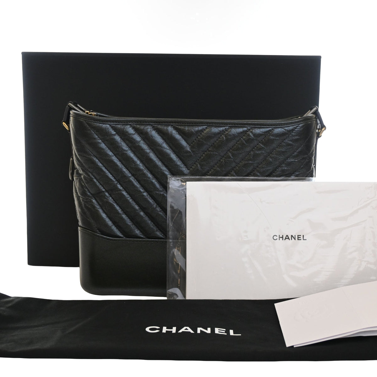 Chanel Medium Chevron Iridescent Aged Calfskin Gabrielle Crossbody