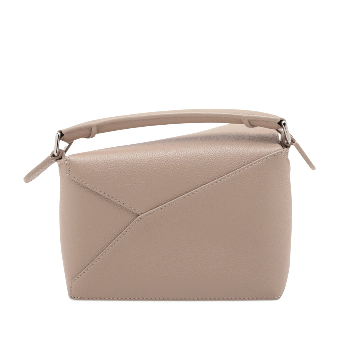 LOEWE Mini Calfskin Puzzle Edge Satchel — Beige