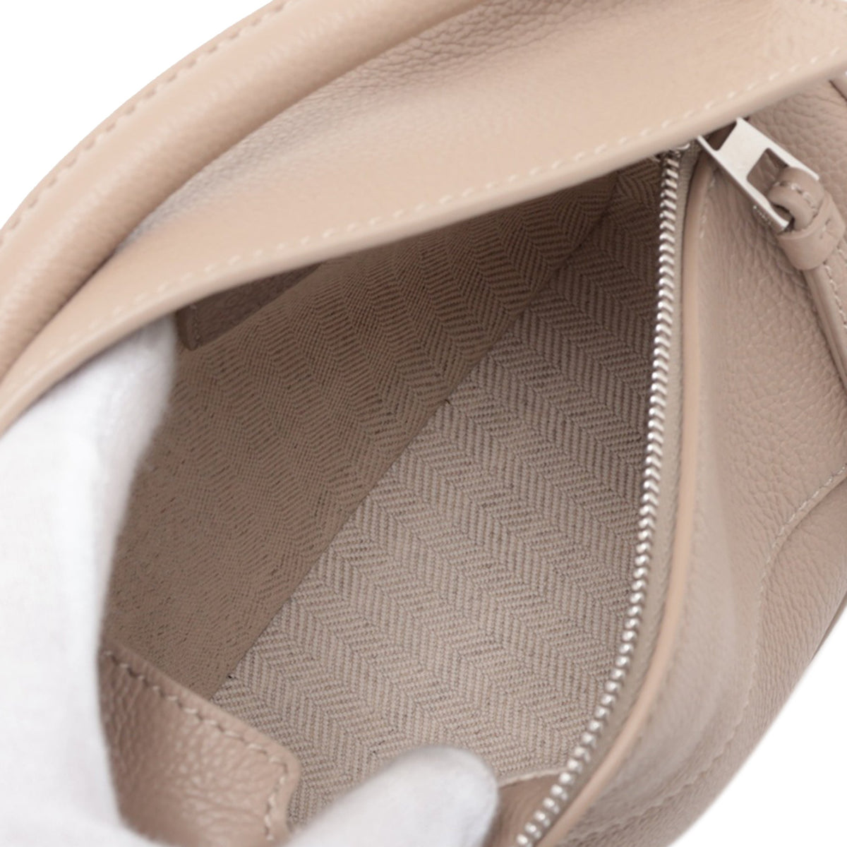 LOEWE Mini Calfskin Puzzle Edge Satchel — Beige