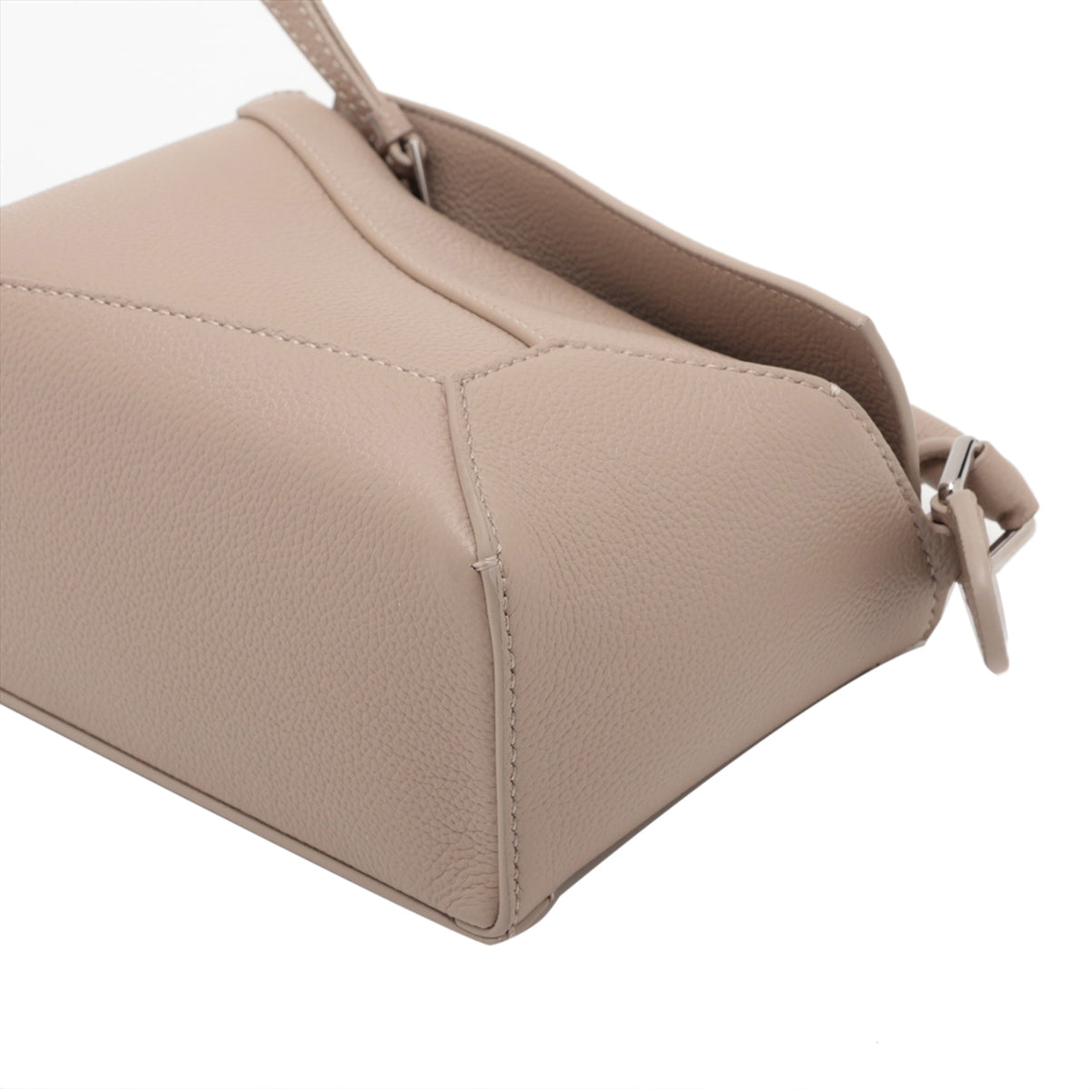 LOEWE Mini Calfskin Puzzle Edge Satchel — Beige