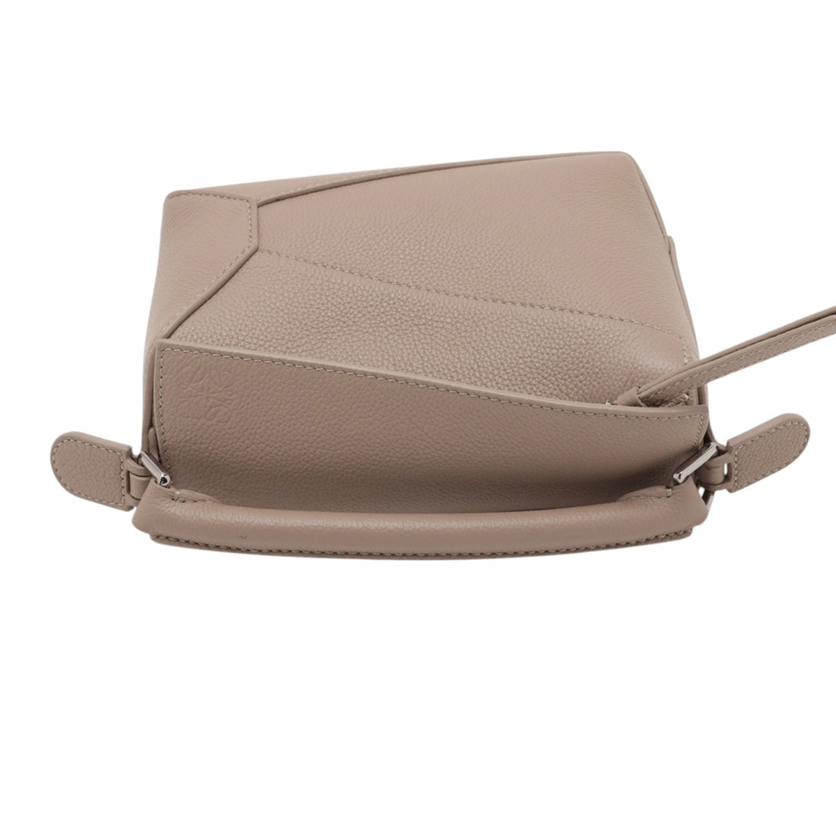 LOEWE Mini Calfskin Puzzle Edge Satchel — Beige