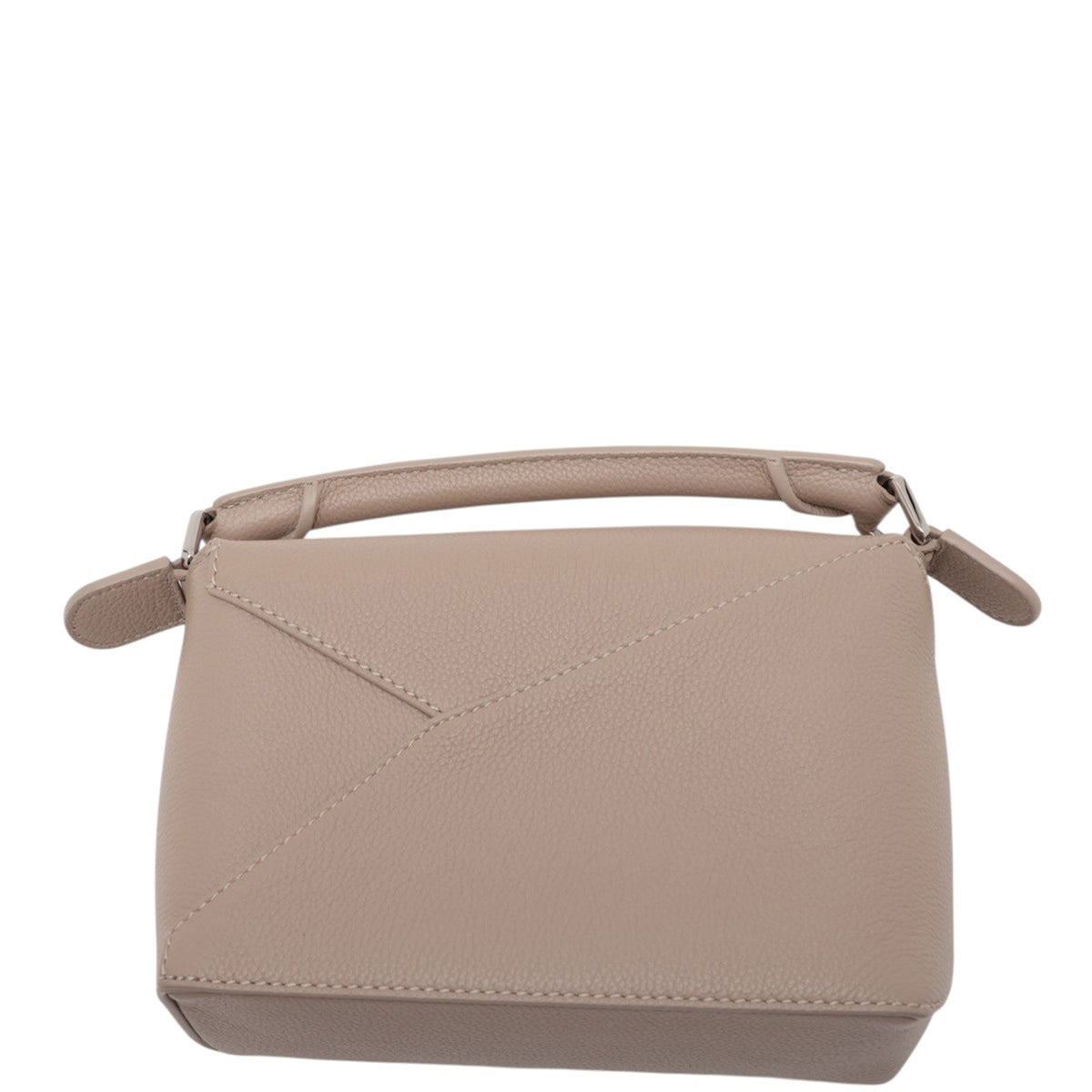 LOEWE Mini Calfskin Puzzle Edge Satchel — Beige