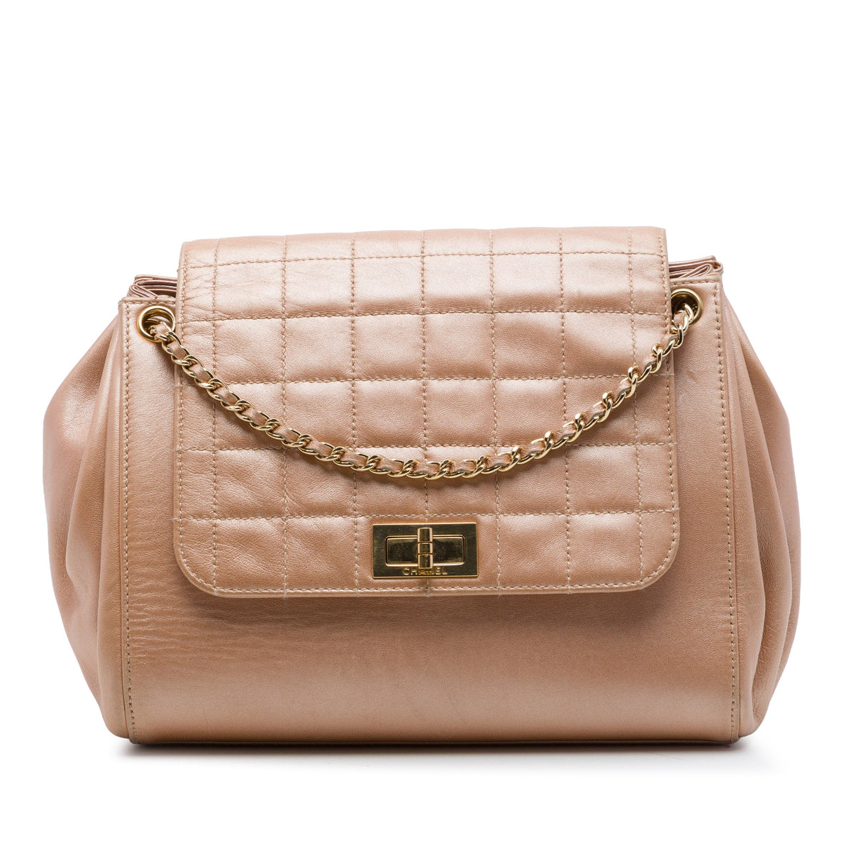 Chanel Lambskin Chocolate Bar Accordion Mademoiselle Turnlock Flap