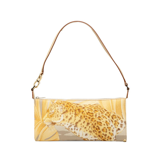 Ferragamo Canvas Leopard Print Shoulder Bag — Yellow