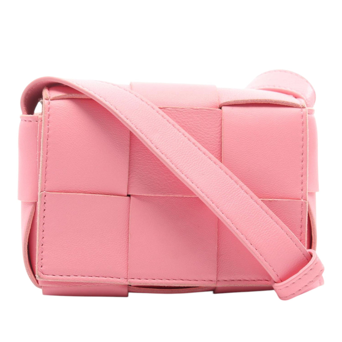 Bottega Veneta Candy Nappa Intrecciato Cassette Crossbody — Pink