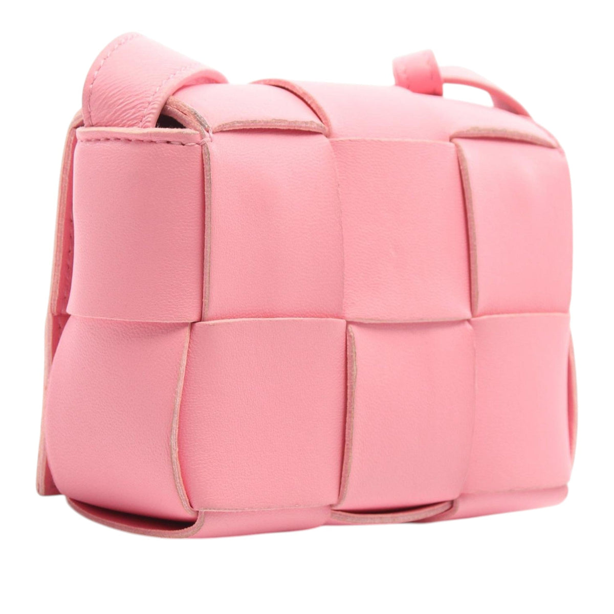 Bottega Veneta Candy Nappa Intrecciato Cassette Crossbody — Pink