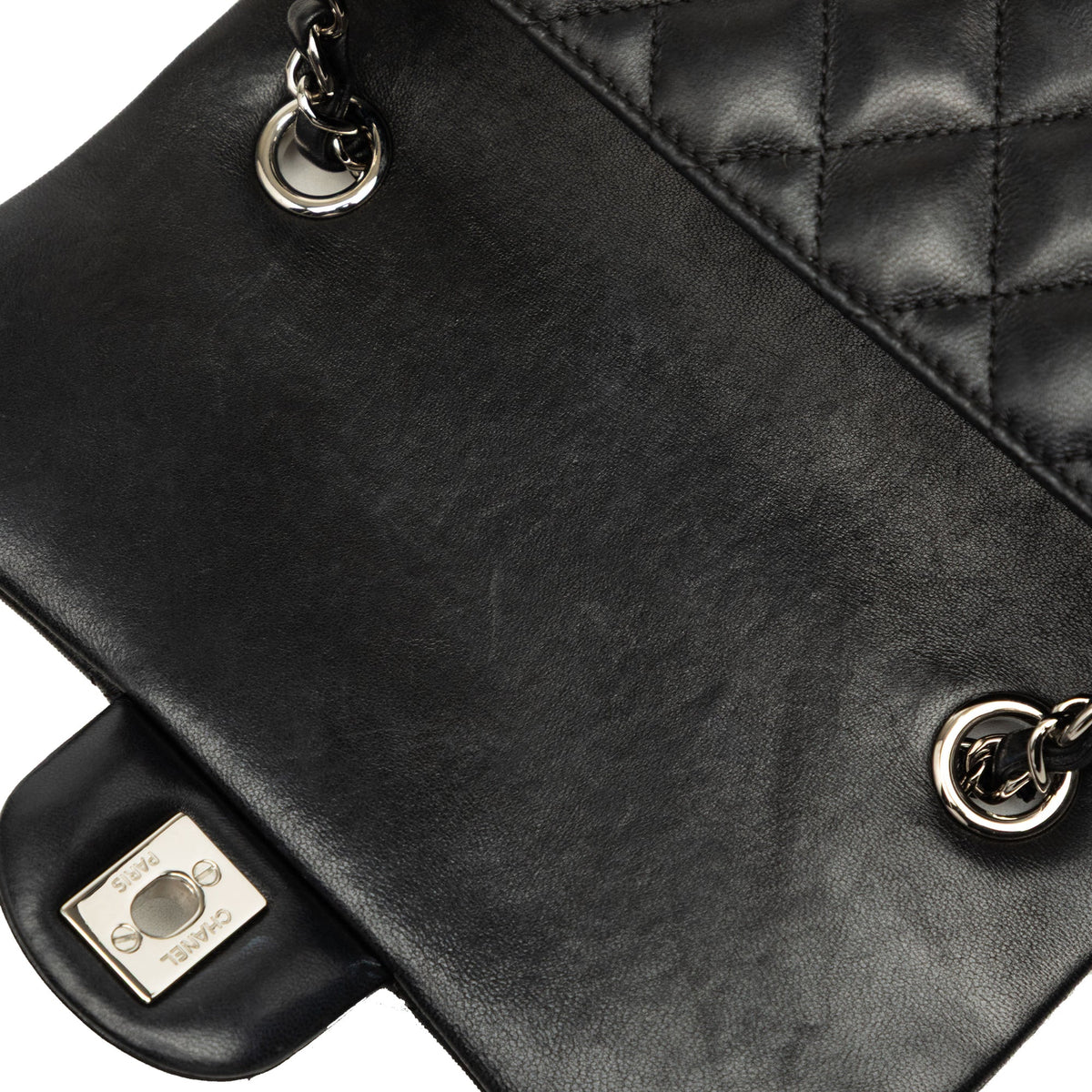 Chanel Mini Rectangular Classic Lambskin Valentines Heart Charms Single Flap — Black