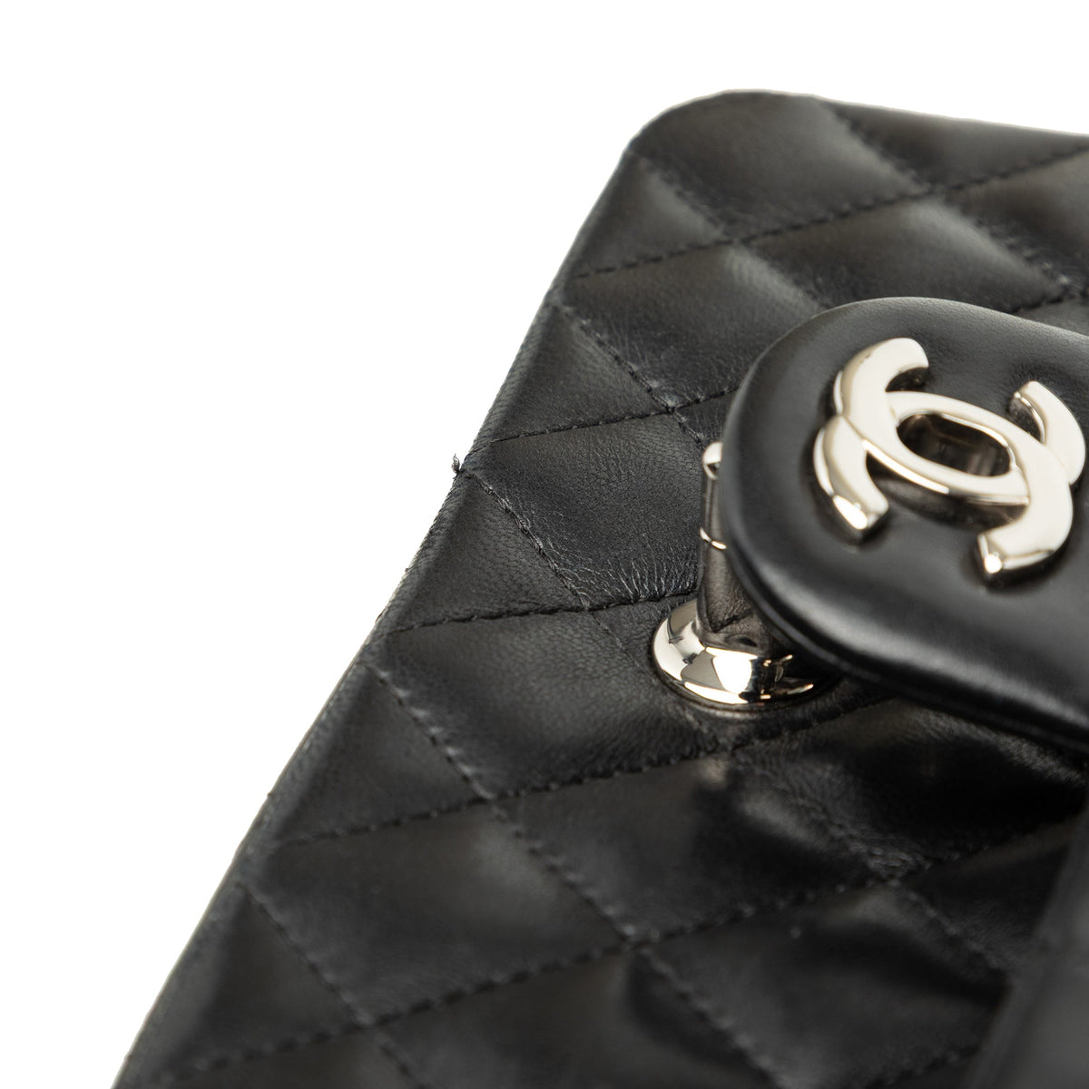 Chanel Mini Rectangular Classic Lambskin Valentines Heart Charms Single Flap — Black