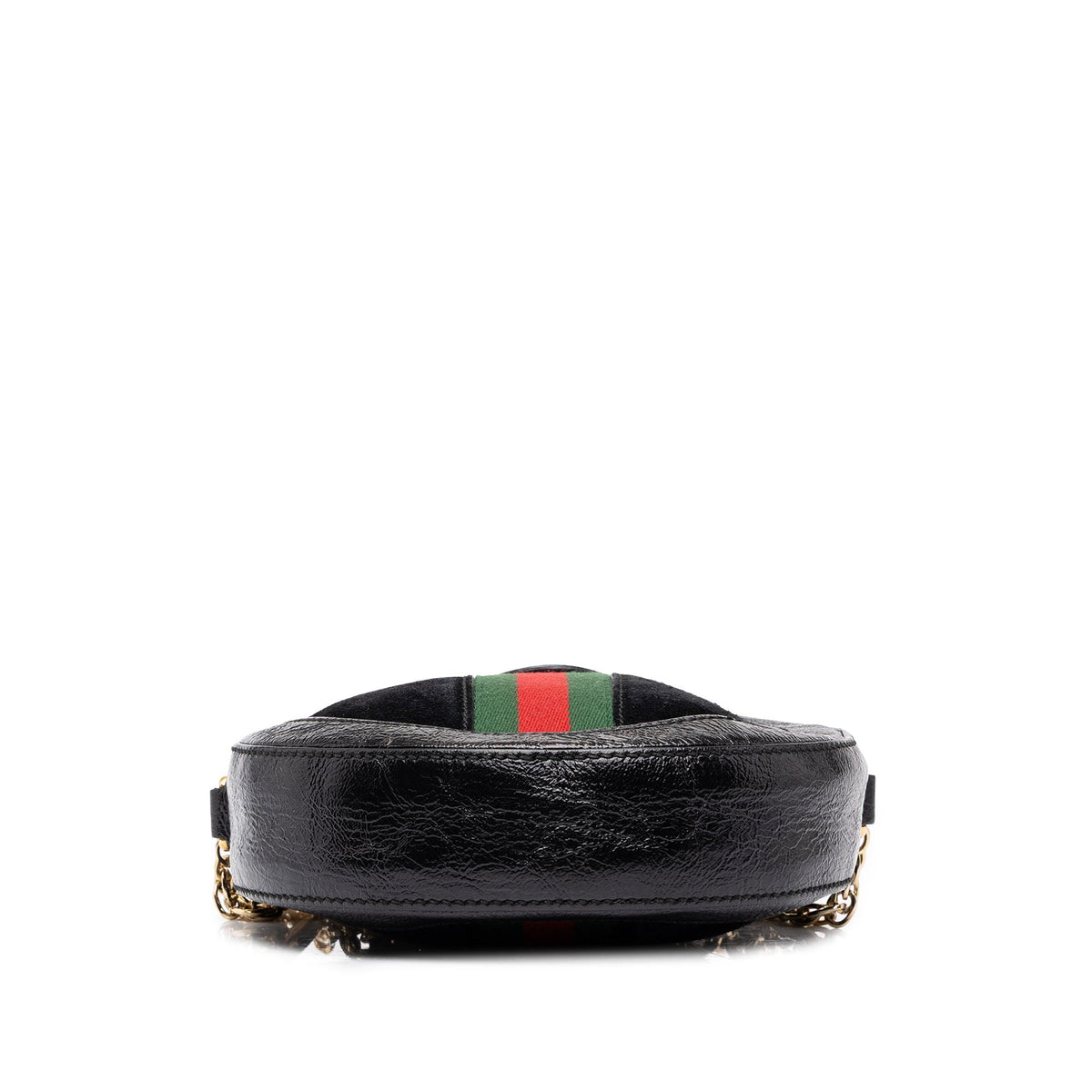 Gucci Mini Suede Web Ophidia Round Crossbody — Black