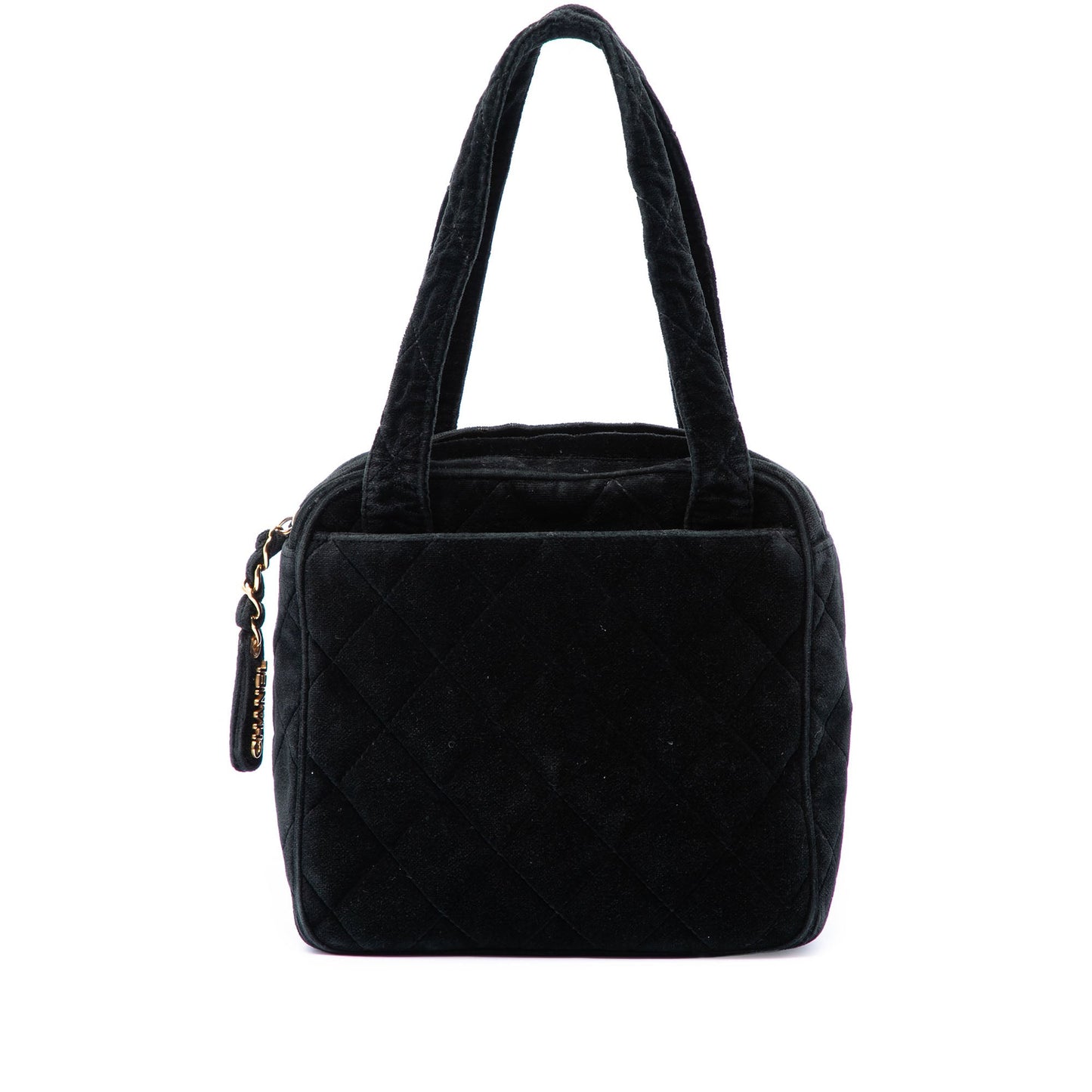 Chanel CC Quilted Velvet Handbag