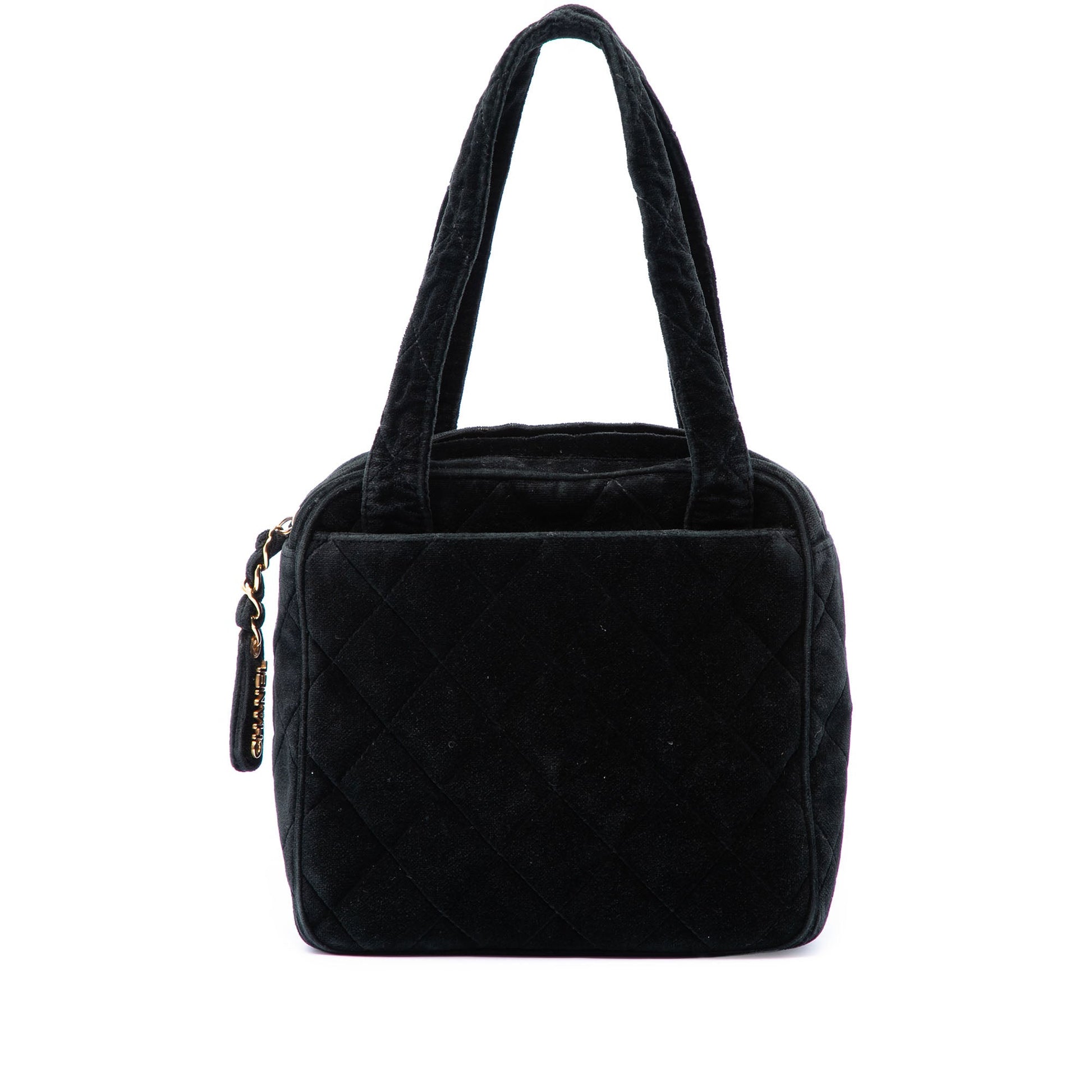 Chanel CC Quilted Velvet Handbag