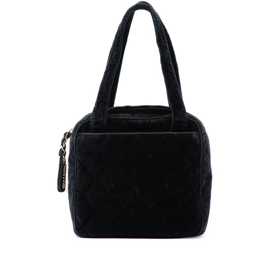 Chanel CC Quilted Velvet Handbag